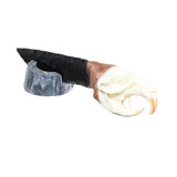 Muskrat Skull Handle Obsidian Blade Ornamental Knife #08866  Mountain Man Knife