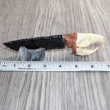 Muskrat Skull Handle Obsidian Blade Ornamental Knife #08866  Mountain Man Knife