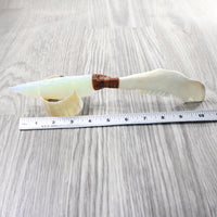 Deer Jaw Handle Opalite Blade Ornamental Knife #0358     Mountain Man Knife