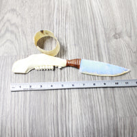 Deer Jaw Handle Opalite Blade Ornamental Knife #0358     Mountain Man Knife