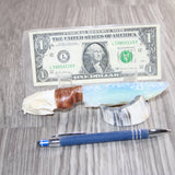 Mink Skull Handle Opalite Blade Ornamental Knife #07266     Mountain Man Knife