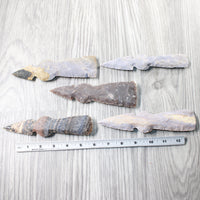 5 Stone Ornamental Tomahawk Heads  #7358    Agate Jasper Axe Hatchet Ax