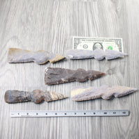 5 Stone Ornamental Tomahawk Heads  #7358    Agate Jasper Axe Hatchet Ax