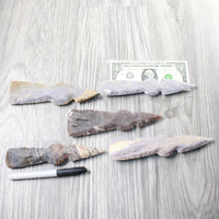5 Stone Ornamental Tomahawk Heads  #7358    Agate Jasper Axe Hatchet Ax