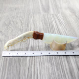 Coyote Jaw Handle Opalite Blade Ornamental Knife #0358     Mountain Man Knife
