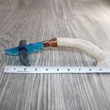 Axis Deer Antler Handle Glass Blade Ornamental Knife #32166    Mountain Man Knife