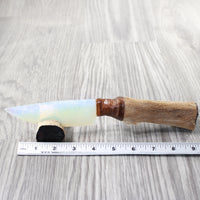 Hair-on Deer Bone Handle Opalite Blade Ornamental Knife #0358     Mountain Man Knife