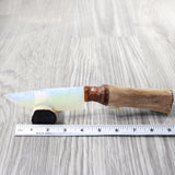 Hair-on Deer Bone Handle Opalite Blade Ornamental Knife #0358     Mountain Man Knife