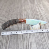 Impala Horn Handle Opalite Blade Ornamental Knife #05467     Mountain Man Knife
