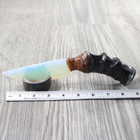 Impala Horn Handle Opalite Blade Ornamental Knife #2458     Mountain Man Knife