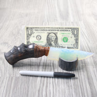 Impala Horn Handle Opalite Blade Ornamental Knife #2458     Mountain Man Knife