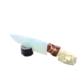 Mink Skull Handle Opalite Blade Ornamental Knife #7458     Mountain Man Knife