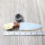 Mink Skull Handle Opalite Blade Ornamental Knife #7458     Mountain Man Knife