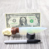 Mink Skull Handle Opalite Blade Ornamental Knife #7458     Mountain Man Knife
