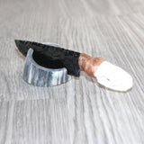 Mink Skull Handle Obsidian Blade Ornamental Knife #07767  Mountain Man Knife