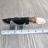Mink Skull Handle Obsidian Blade Ornamental Knife #07767  Mountain Man Knife