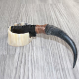 Springbok Horn Handle Obsidian  Blade Ornamental Knife #01667     Mountain Man Knife