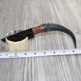 Springbok Horn Handle Obsidian  Blade Ornamental Knife #01667     Mountain Man Knife