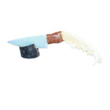 Coyote Jaw Handle Opalite Blade Ornamental Knife #28267     Mountain Man Knife