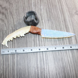 Coyote Jaw Handle Opalite Blade Ornamental Knife #28267     Mountain Man Knife