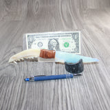 Coyote Jaw Handle Opalite Blade Ornamental Knife #28267     Mountain Man Knife