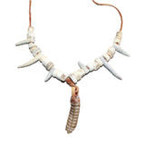 Rattlesnake Rattle Plus Antler Beads  Necklace  #25567    Mountain Man Necklace