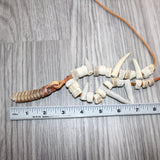 Rattlesnake Rattle Plus Antler Beads  Necklace  #25567    Mountain Man Necklace