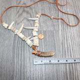 Rattlesnake Rattle Plus Antler Beads  Necklace  #25567    Mountain Man Necklace
