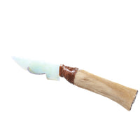 Hair-on Deer Bone Handle Opalite Blade Ornamental Knife #7458     Mountain Man Knife