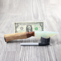 Hair-on Deer Bone Handle Opalite Blade Ornamental Knife #7458     Mountain Man Knife