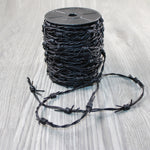 25 Yards of Leather Barbed Wire Antique Black Color  #2540