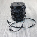25 Yards of Leather Barbed Wire Antique Black Color  #2540