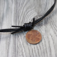 25 Yards of Leather Barbed Wire Antique Black Color  #2540