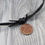 25 Yards of Leather Barbed Wire Antique Black Color  #2540