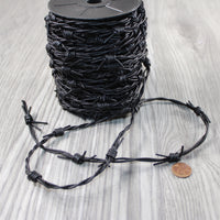 25 Yards of Leather Barbed Wire Antique Black Color  #2540