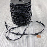 25 Yards of Leather Barbed Wire Antique Black Color  #2540