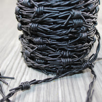 25 Yards of Leather Barbed Wire Antique Black Color  #2540