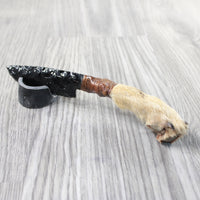 Coyote Foot Handle Obsidian Blade Ornamental Knife #1858  Mountain Man Knife