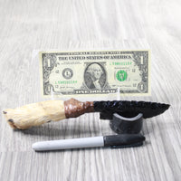 Coyote Foot Handle Obsidian Blade Ornamental Knife #1858  Mountain Man Knife