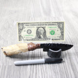 Coyote Foot Handle Obsidian Blade Ornamental Knife #1858  Mountain Man Knife