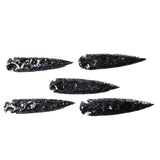 5 Obsidian Ornamental Spearheads  #8858     Arrowhead