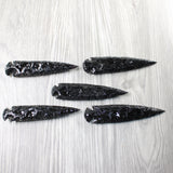 5 Obsidian Ornamental Spearheads  #8858     Arrowhead