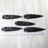 5 Obsidian Ornamental Spearheads  #8858     Arrowhead