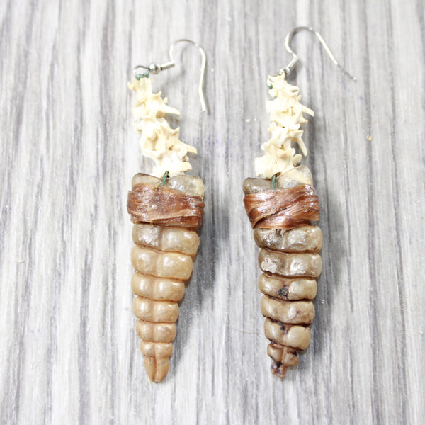 Rattlesnake Rattle Plus Vertebrae Earrings  #4858  Mountain Man Earrings