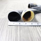 4 Small Raw Unfinished Cow Horns #9858   Natural Colored