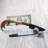 Turkey Foot Handle Obsidian Blade Ornamental Knife #1858  Mountain Man Knife