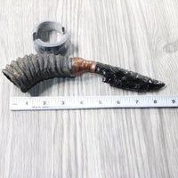 Springbok Horn Handle Obsidian Blade Ornamental Knife #6958  Mountain Man Knife