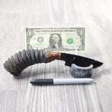 Springbok Horn Handle Obsidian Blade Ornamental Knife #6958  Mountain Man Knife