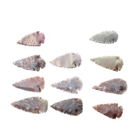 10 Large Stone Ornamental Arrowheads  #3958     Agate Jasper Arrowheads