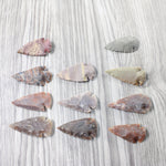 10 Large Stone Ornamental Arrowheads  #3958     Agate Jasper Arrowheads